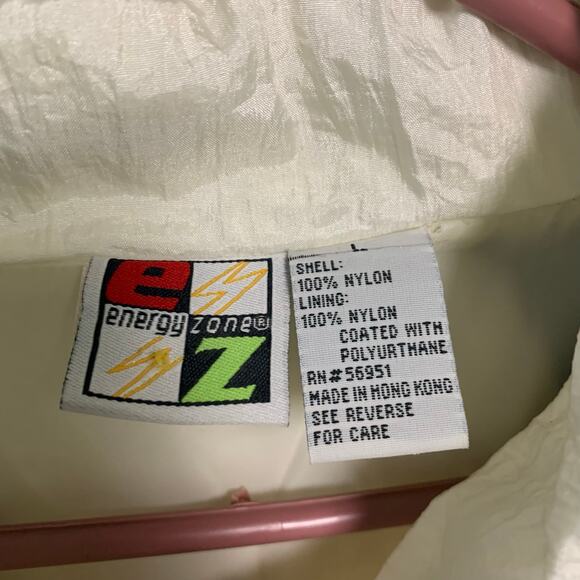 Energy Zone Vintage 80's Women's Nylon Sweatsuit Green White Jacket and Pants - Picture 4 of 9